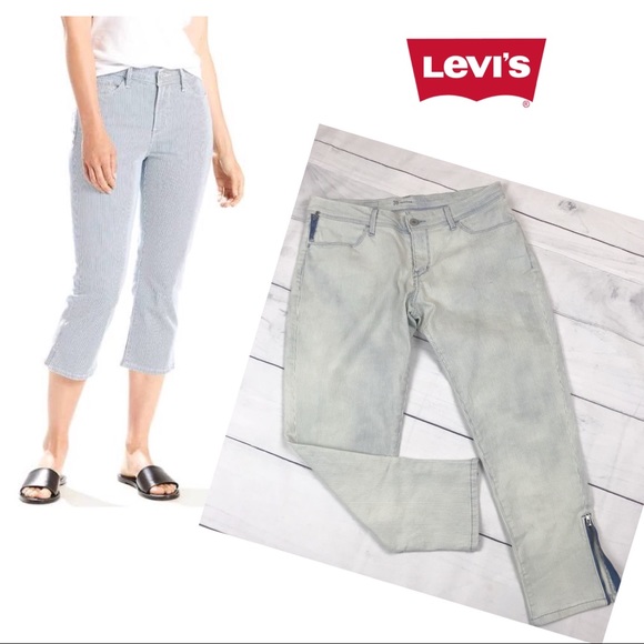 Levi’s Denim Curve Pinstripe Jean Capris 30 - Picture 2 of 8
